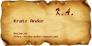 Kratz Andor névjegykártya